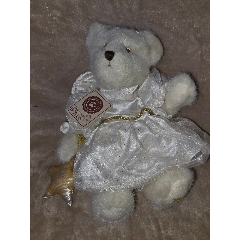 Boyds Bears Lissa Angelbear T.J. Best Dressed White Angel Plush Star 912420